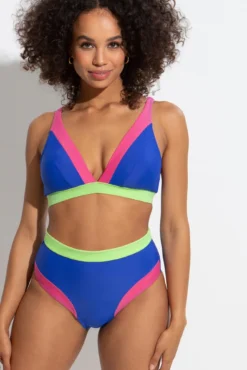 Palm Springs High Leg Tummy Control Brief - Ultramarine/Pink/Citrus -Curve by Lingerie 316169 20230516093400