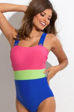 Palm Springs Colour Block Tummy Control Swimsuit - Ultramarine/Pink/Citrus 8 Palm Springs Colour Block Tummy Control Swimsuit - Ultramarine/Pink/Citrus -Curve by Lingerie 316187 20230516093500