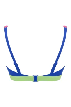 Palm Springs Colour Block Non-Wired Top - Ultramarine/Pink/Citrus -Curve by Lingerie 316192 20230516093500