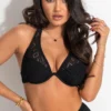 Summer Breeze Underwired Lightly Padded Halter Top - Black