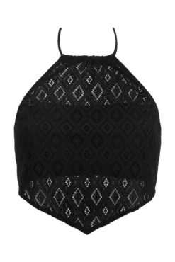 Summer Breeze Underwired Halter Scarf Top - Black -Curve by Lingerie 316234 20230530103800