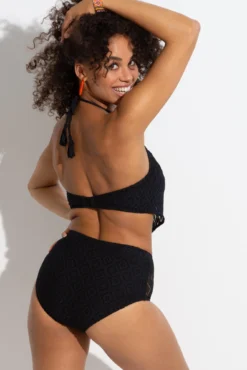 Summer Breeze Underwired Halter Scarf Top - Black -Curve by Lingerie 316238 20230530103800