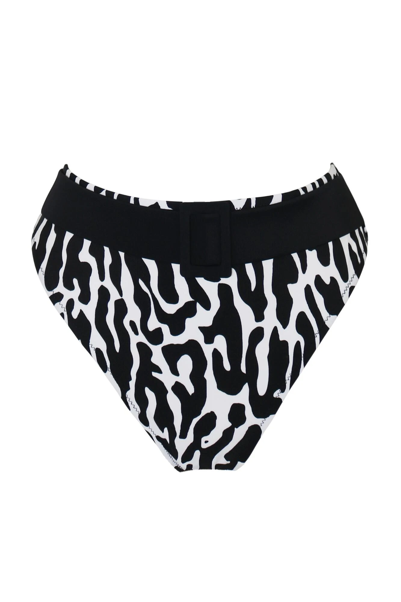 Glamazon Belted High-Waist Tummy Control Brief - Black/White 6 Glamazon Belted High-Waist Tummy Control Brief - Black/White - Image 6