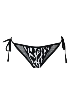 Glamazon High Leg Tie Side Brief - Black/White -Curve by Lingerie 316790 20230530095500