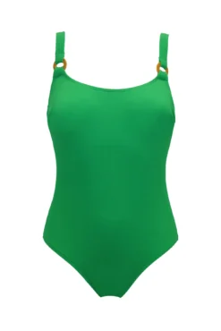 Cali Recycled Ring Underwired Control Swimsuit - Green -Curve by Lingerie 316818 20230605164300