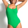 Cali Recycled Ring Underwired Control Swimsuit - Green