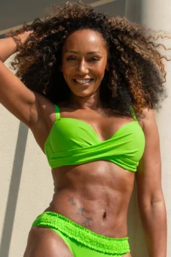 Free Spirit Lightly Padded UW Twist Front Top - Lime