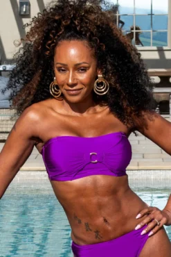 Samoa Strapless Bandeau Underwired Top - Purple