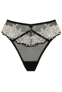 India Two-Tone Bold Lace High-Leg Brief - Black/Ivory -Curve by Lingerie 317105 20230601112700