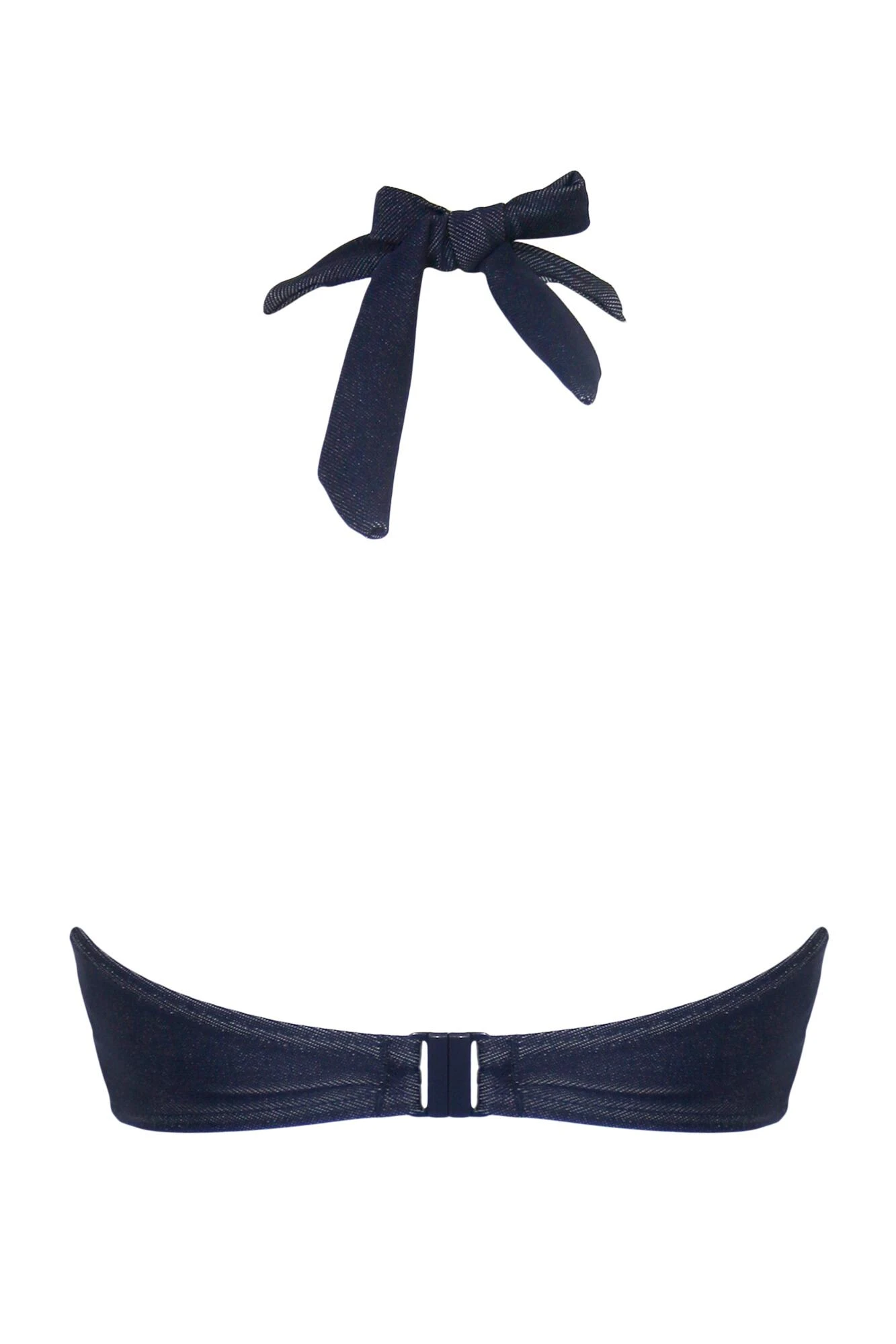 Adelaide Denim Underwired Lace Up Longline Top - Blue 6 Adelaide Denim Underwired Lace Up Longline Top - Blue - Image 6