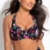 Sunshine Underwired Halter Top - Black Multi
