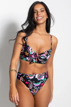 Sunshine Padded Underwired Tie Top - Black Multi 9 Sunshine Padded Underwired Tie Top - Black Multi -Curve by Lingerie 317435 20230612150300