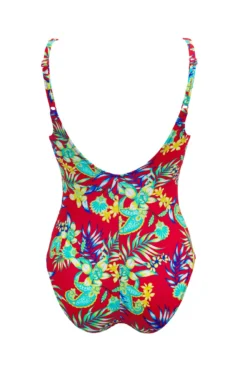 Heatwave Scoop Neck Control Swimsuit - Red Floral -Curve by Lingerie 317526 20230606112700