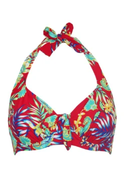 Heatwave Halter Underwired Top - Red Floral -Curve by Lingerie 317628 20230606112800