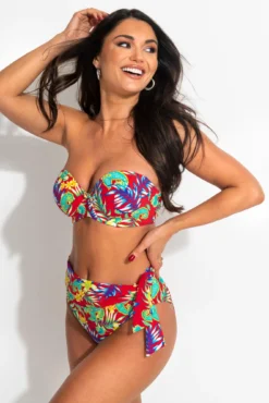 Heatwave Fold Over Tie Brief - Red Floral