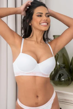 Logo Padded T-shirt Bra - White