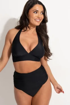 Space Non-Wired Halter Top - Black -Curve by Lingerie 318061 20230608150100