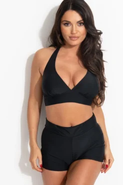 Space Non-Wired Halter Top - Black -Curve by Lingerie 318062 20230608150100