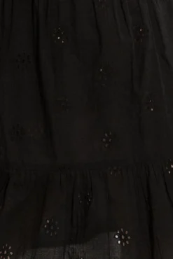 Strappy Tie Front Broderie Beach Sundress - Black -Curve by Lingerie 318969 20230719103000