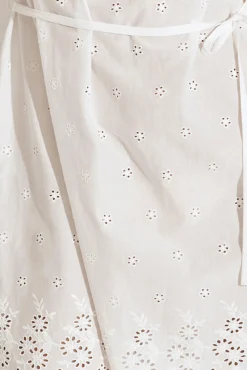 Cotton Broderie Bardot Mini Beach Dress - White -Curve by Lingerie 318970 20230818155100