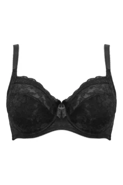Rebel Underwired Side Support Bra - Black -Curve by Lingerie 319063 20230725150600
