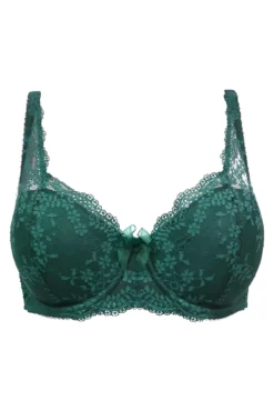 Flora Lightly Padded Underwired Bra - Forest 10 Flora Lightly Padded Underwired Bra - Forest -Curve by Lingerie 319514 20230727125800