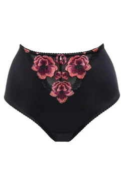 Soiree Embroidery High-Waist Deep Brief - Black/Pink -Curve by Lingerie 319828 20230904095000