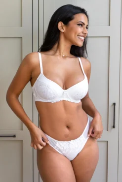 St Tropez Padded Balcony Bra - White -Curve by Lingerie 319924 20230803105200