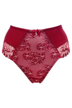 Sofia Emb Lace Embroidered Deep Brief - Red -Curve by Lingerie 320705 20230822145700
