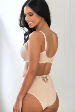 Sofia Lace Embroidered Side Support Bra - Latte -Curve by Lingerie 320720 20230822145700