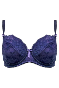 Amour Non Padded Bra - Navy/Lavender -Curve by Lingerie 320883 20230822164900