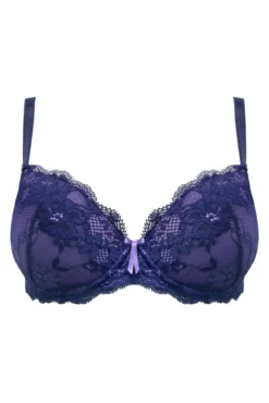 Amour Padded Balconette Bra - Navy/Lavender -Curve by Lingerie 321135 20230822165100