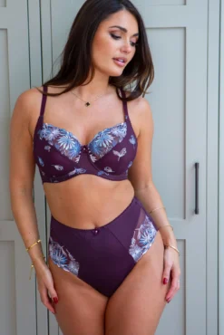 St Tropez High Waist Deep Brief - Purple/Blue