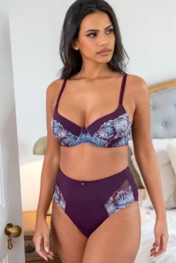 St Tropez High Waist Deep Brief - Purple/Blue -Curve by Lingerie 321758 20230825113500