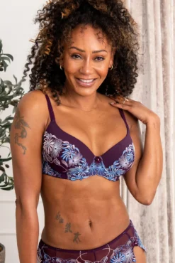 St Tropez Padded Balcony Bra - Purple/Blue